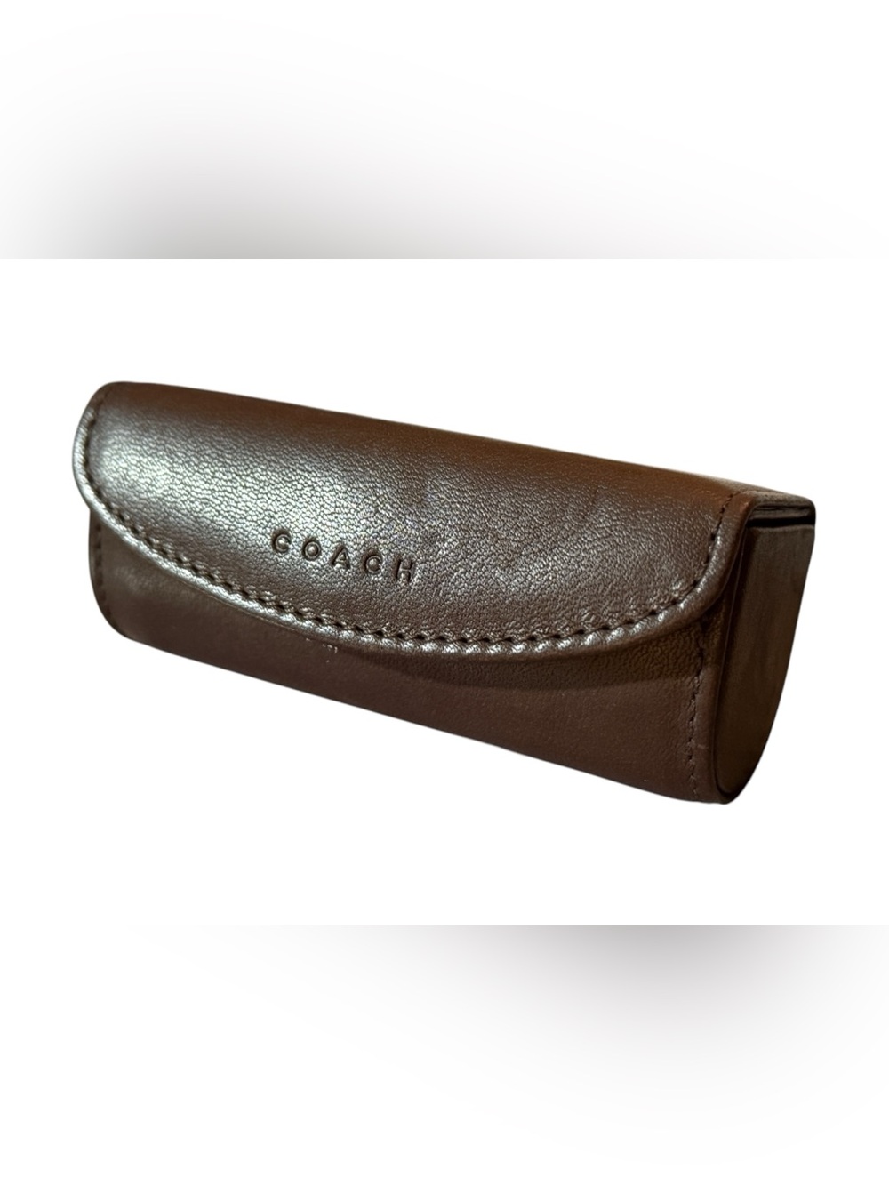 Vintage Coach Brown Leather Lipstick Case with Mirror - Picture 4 of 8